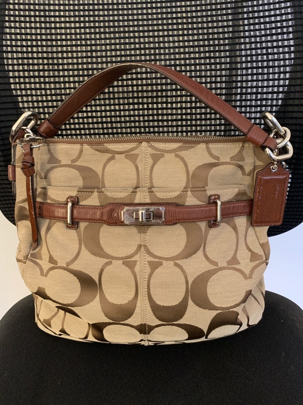 Coach Signature Jacquard Shoulder Bag